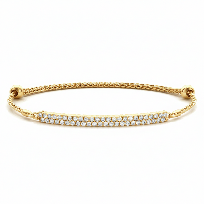 1/2 ctw Double Row — Yellow Gold