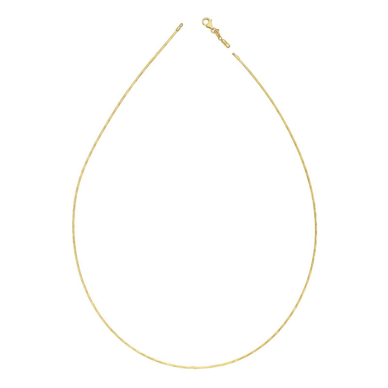 14K Gold 1.1mm Round Omega with Screw Back Lock