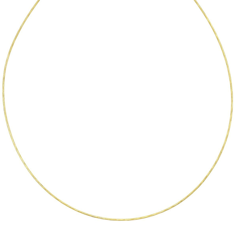 14K Gold 1.1mm Round Omega with Screw Back Lock