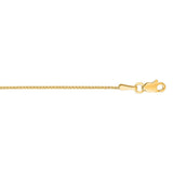 14K Gold 1mm Diamond Cut Round Wheat Chain 