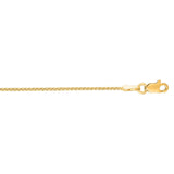 14K Gold 1.2mm Diamond Cut Round Wheat Chain 