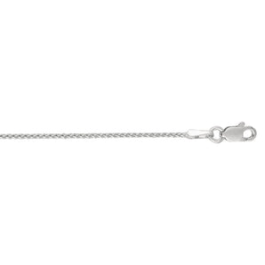 14K Gold 1.2mm Diamond Cut Round Wheat Chain 