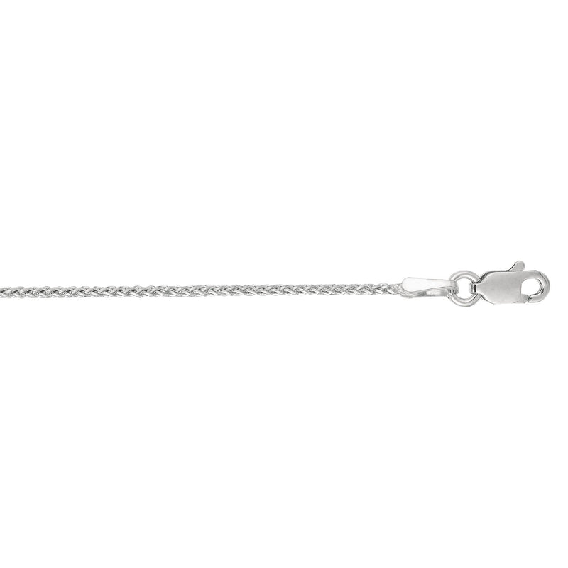 14K Gold 1.2mm Diamond Cut Round Wheat Chain 
