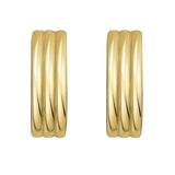 14K Gold Triple Row Oval Hoops