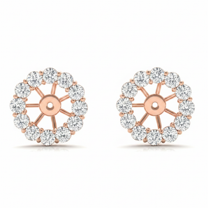 Earring Jacket For .75 Ct Center — Rose Gold