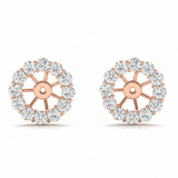 Earring Jacket For .75 Ct Center — Rose Gold