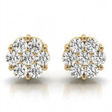 Earrings Cluster — 1/4 ctw — Yellow Gold
