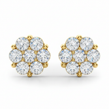 1 ctw Earrings Cluster — Yellow Gold
