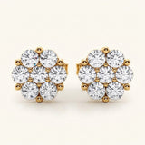1 ctw Earrings Cluster — Yellow Gold