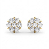 1/2 ctw Earrings Cluster — Yellow Gold