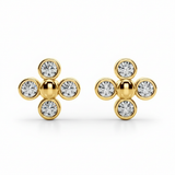 1/2 ctw Earrings Cluster — Yellow Gold