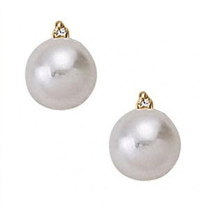 1/20 ctw Earrings Color Pearl — Yellow Gold