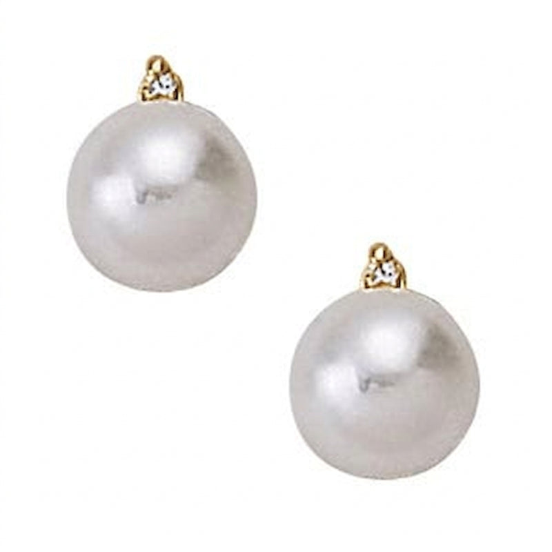 1/20 ctw Earrings Color Pearl — Yellow Gold