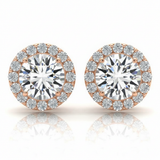 5/8 ctw Earrings Halo — Rose Gold