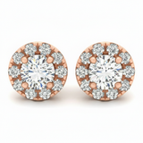 Earrings Halo — 3/8 ctw — Rose Gold