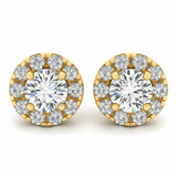 Earrings Halo — 3/8 ctw — Yellow Gold