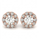 Earrings Halo — 3/8 ctw — Rose Gold