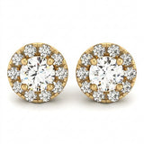 Earrings Halo — 3/8 ctw — Yellow Gold