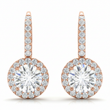 1 1/5 ctw Earrings Halo — Rose Gold