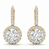 1 1/5 ctw Earrings Halo — Yellow Gold