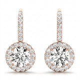 1 1/5 ctw Earrings Halo — Rose Gold