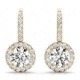 1 1/5 ctw Earrings Halo — Yellow Gold