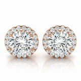 Earrings Halo — 1/2 ctw — Rose Gold