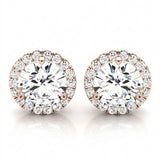 Earrings Halo — 1/2 ctw — Rose Gold