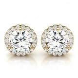 Earrings Halo — 1/2 ctw — Yellow Gold