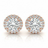 Earrings Halo — 1/3 ctw — Rose Gold