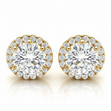 Earrings Halo — 1/3 ctw — Yellow Gold