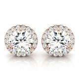 Earrings Halo — 1/3 ctw — Rose Gold