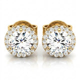 Earrings Halo — 1/3 ctw — Yellow Gold