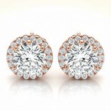 Earrings Halo — 1/4 ctw — Rose Gold