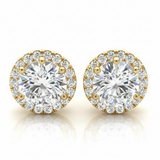 Earrings Halo — 1/4 ctw — Yellow Gold