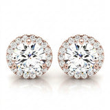 Earrings Halo — 1/4 ctw — Rose Gold