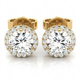 Earrings Halo — 1/4 ctw — Yellow Gold