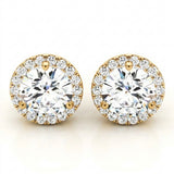 Earrings Halo — 1 1/4 ctw — Yellow Gold
