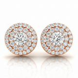 Earrings Halo — 1/2 ctw — Rose Gold
