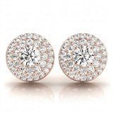 Earrings Halo — 1/2 ctw — Rose Gold