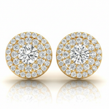 Earrings Halo — 1/2 ctw — Yellow Gold