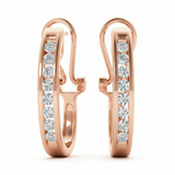 1/8 ctw Earrings Hoop Earrings J-hoops — Rose Gold