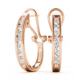 1/8 ctw Earrings Hoop Earrings J-hoops — Rose Gold