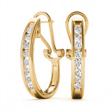 1/8 ctw Earrings Hoop Earrings J-hoops — Yellow Gold