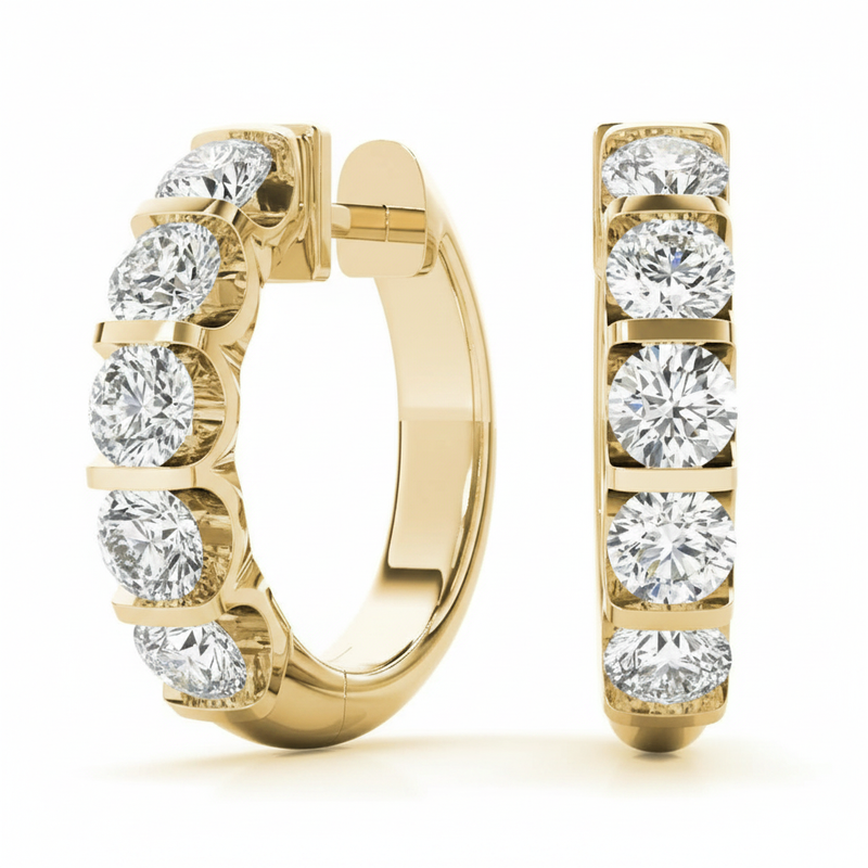 1 ctw Earrings Hoop Earrings Standard Hoops — Yellow Gold