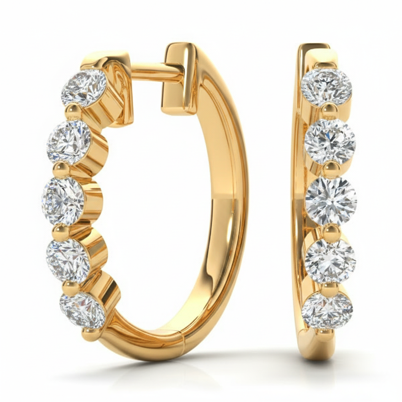 Earrings Hoop Earrings Standard Hoops — 1/4 ctw — Yellow Gold