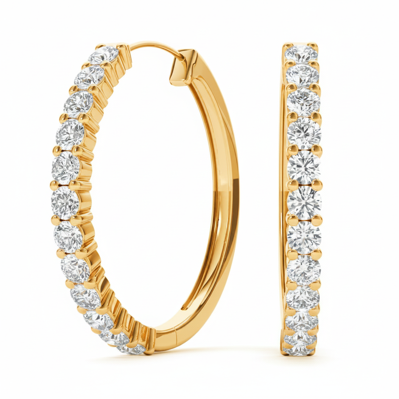 Earrings Hoop Earrings Standard Hoops — 1/4 ctw — Yellow Gold