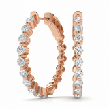 1/2 ctw Earrings Hoop Earrings Vault Lock — Rose Gold