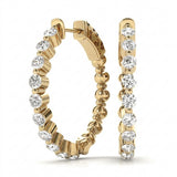 1/2 ctw Earrings Hoop Earrings Vault Lock — Yellow Gold