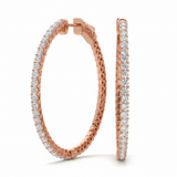 1 ctw Earrings Hoop Earrings Vault Lock — Rose Gold